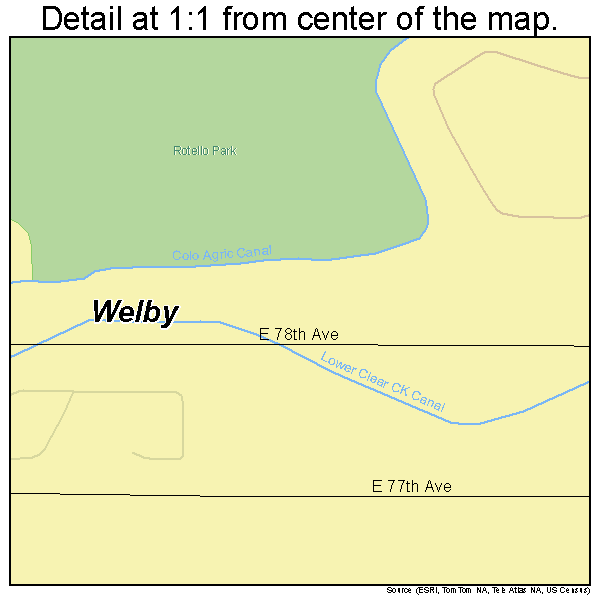 Welby, Colorado road map detail