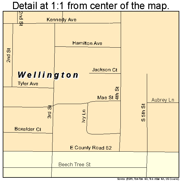 Wellington, Colorado road map detail