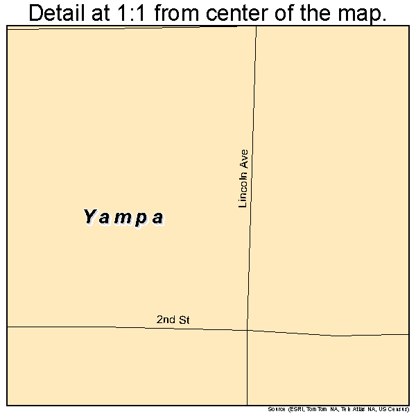 Yampa, Colorado road map detail