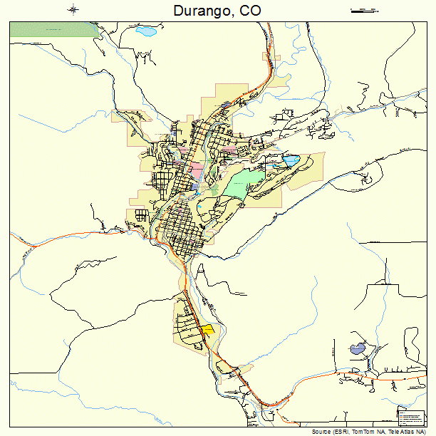 Durango, CO street map