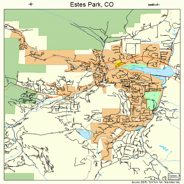 Estes Park, CO street map
