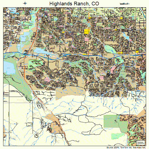 Highlands Ranch, CO street map