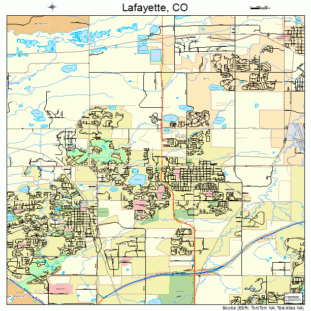 Lafayette, CO street map
