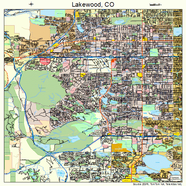 Lakewood, CO street map