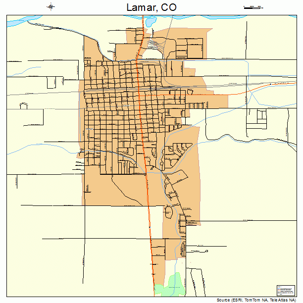 Lamar, CO street map