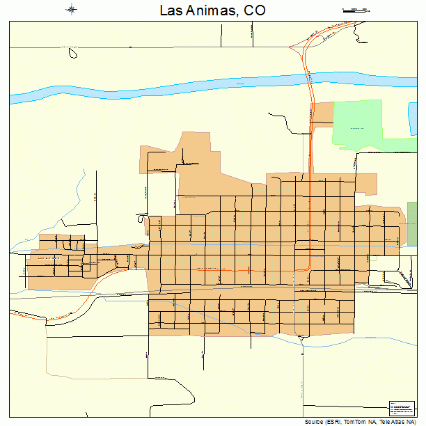 Las Animas, CO street map