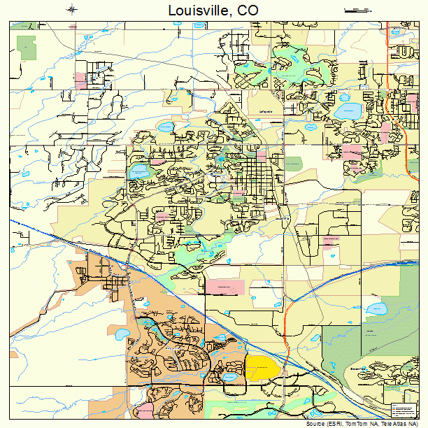 Louisville, CO street map