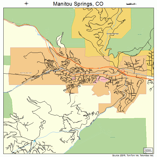 Manitou Springs, CO street map