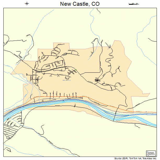 New Castle Colorado Street Map 0853395
