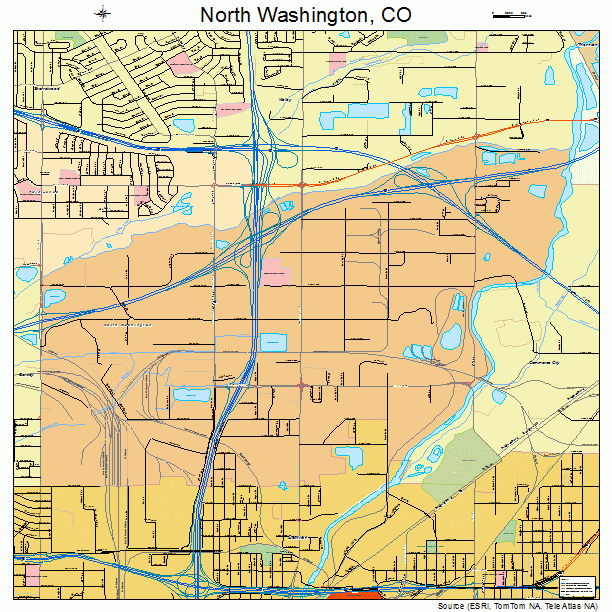 North Washington, CO street map