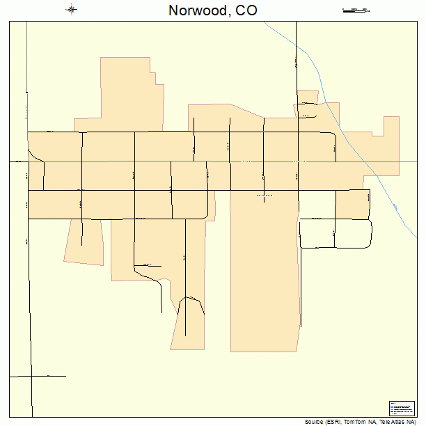 Norwood, CO street map