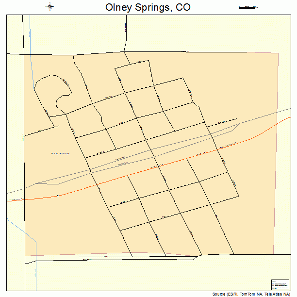 Olney Springs, CO street map