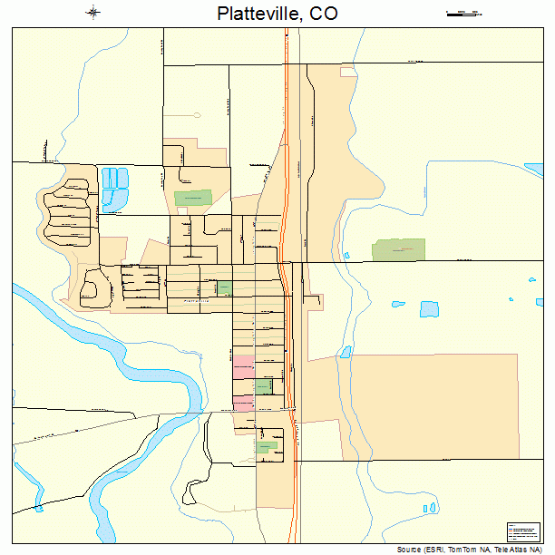 Platteville, CO street map