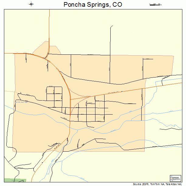 Poncha Springs, CO street map
