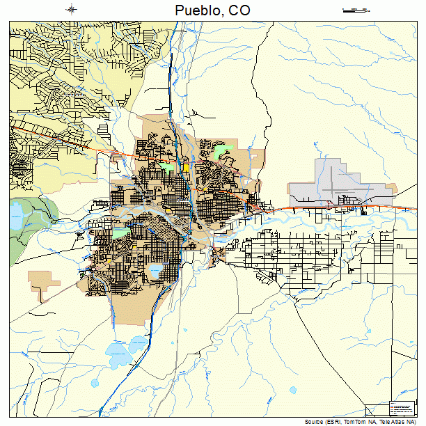 Pueblo, CO street map