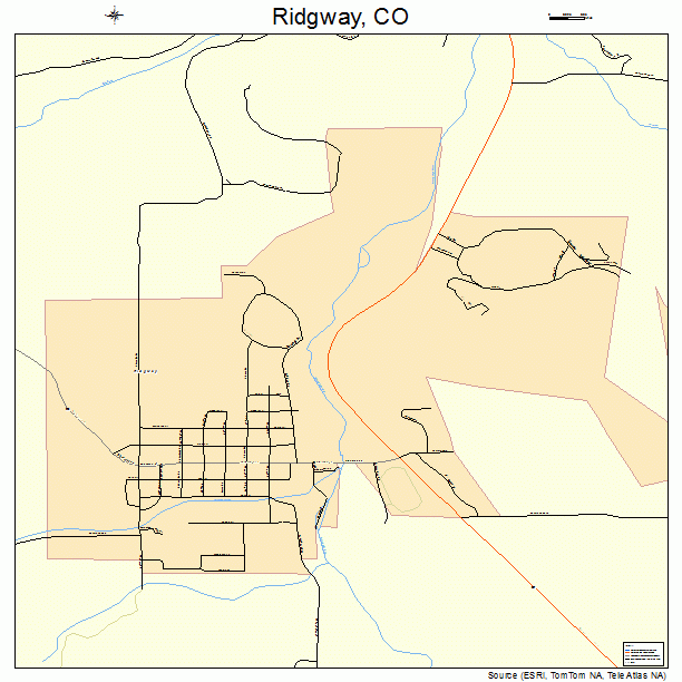 Ridgway, CO street map