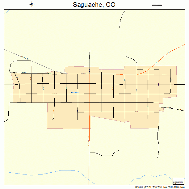 Saguache, CO street map
