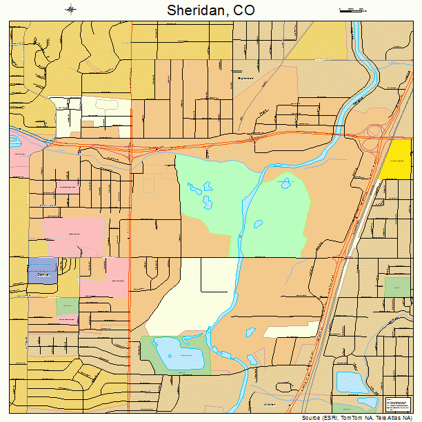 Sheridan, CO street map