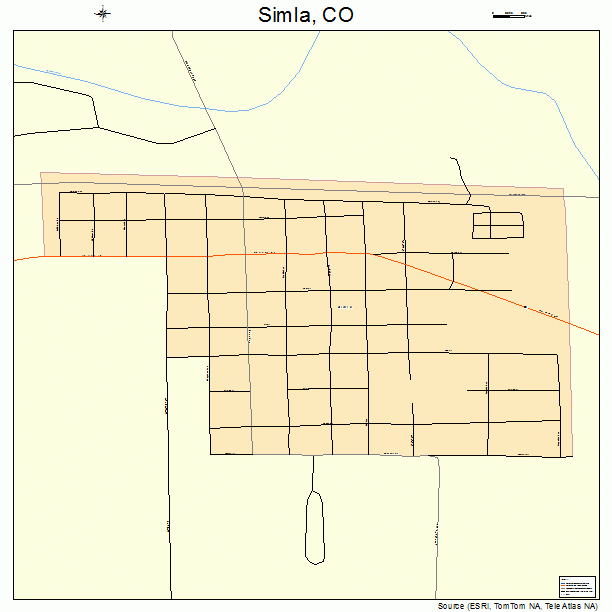 Simla, CO street map