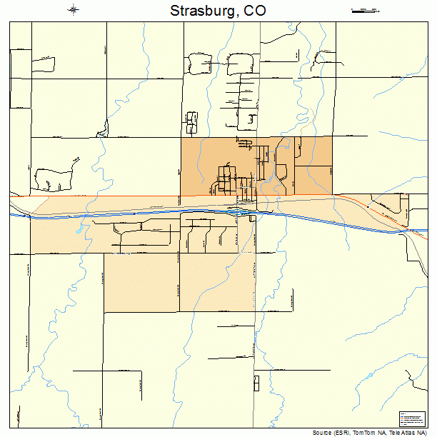 Strasburg, CO street map
