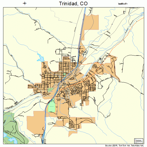 Trinidad, CO street map