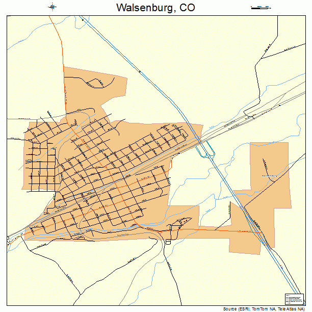 Walsenburg, CO street map