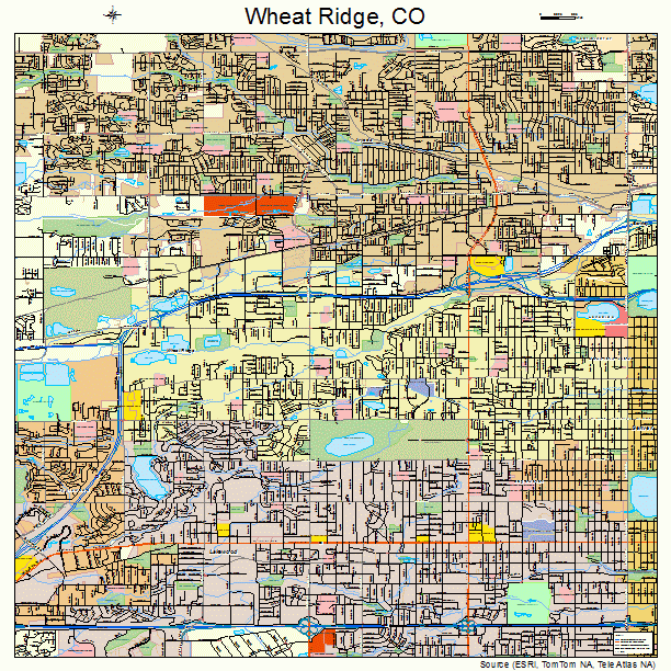 Wheat Ridge, CO street map