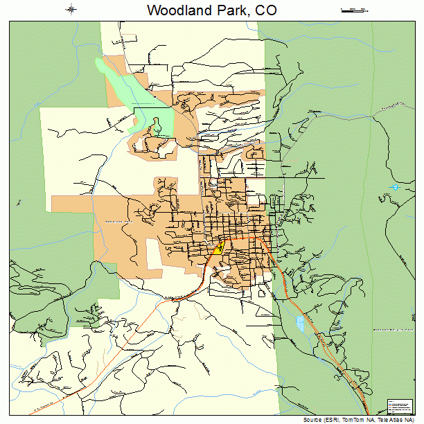 Woodland Park, CO street map