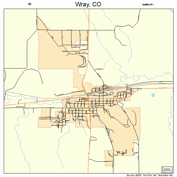 Wray, CO street map