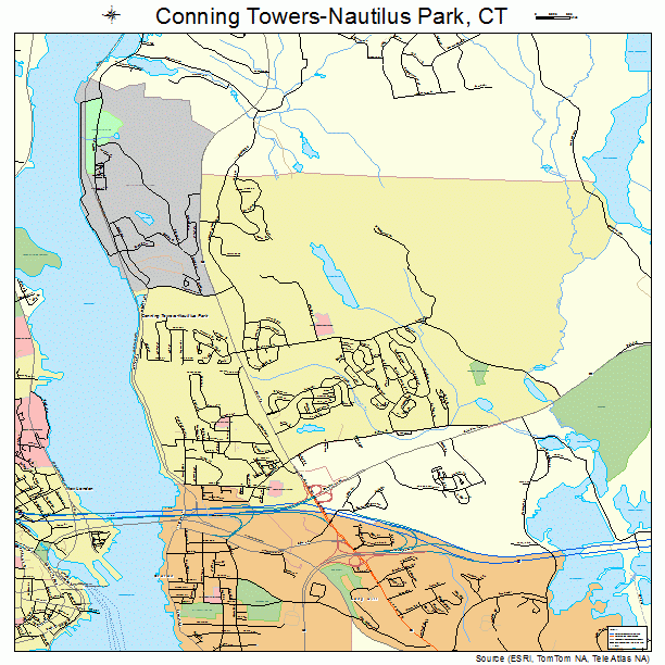 Conning Towers-Nautilus Park, CT street map