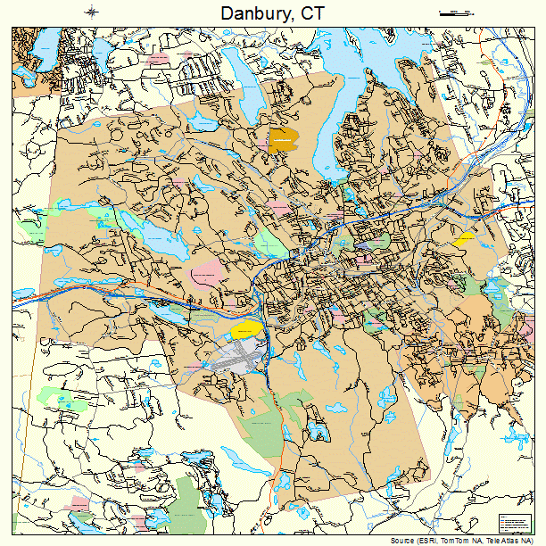 Danbury Connecticut Street Map 0918430