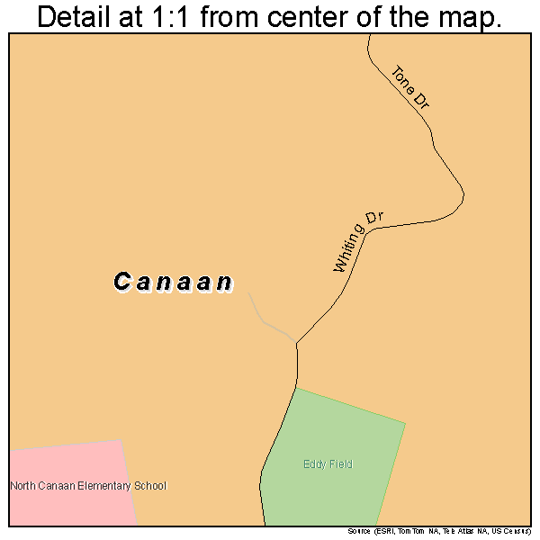 Canaan, Connecticut road map detail