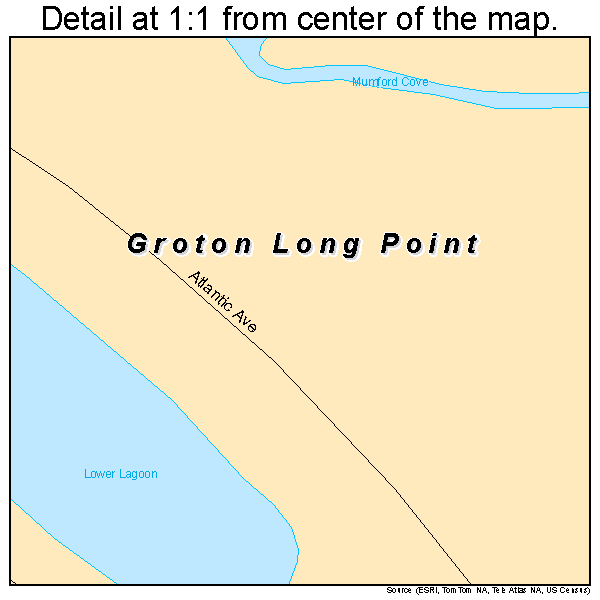 Groton Long Point, Connecticut road map detail