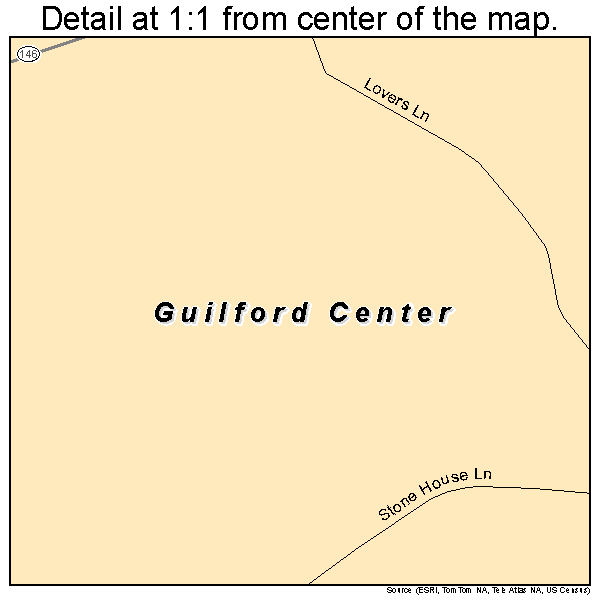 Guilford Center, Connecticut road map detail