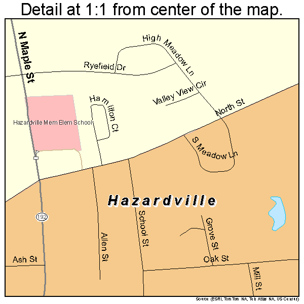 Hazardville, Connecticut road map detail