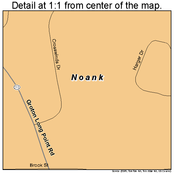 Noank, Connecticut road map detail