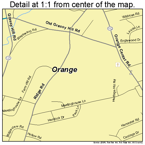 Orange, Connecticut road map detail