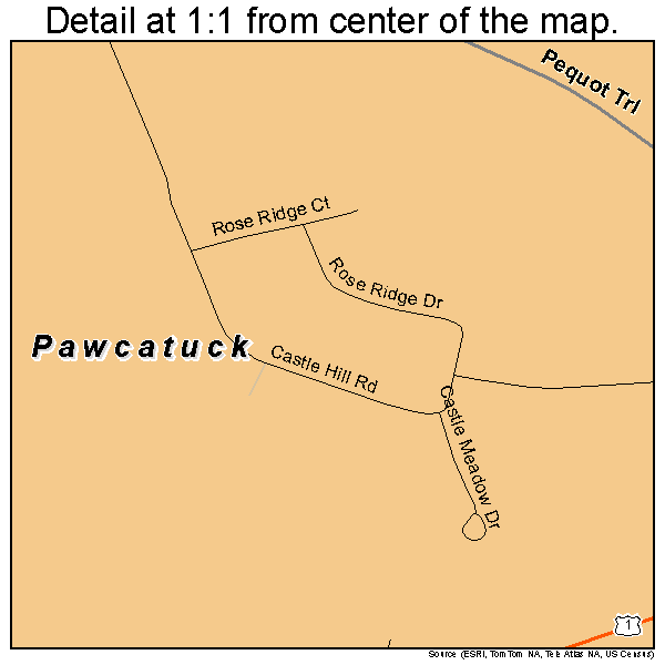 Pawcatuck, Connecticut road map detail