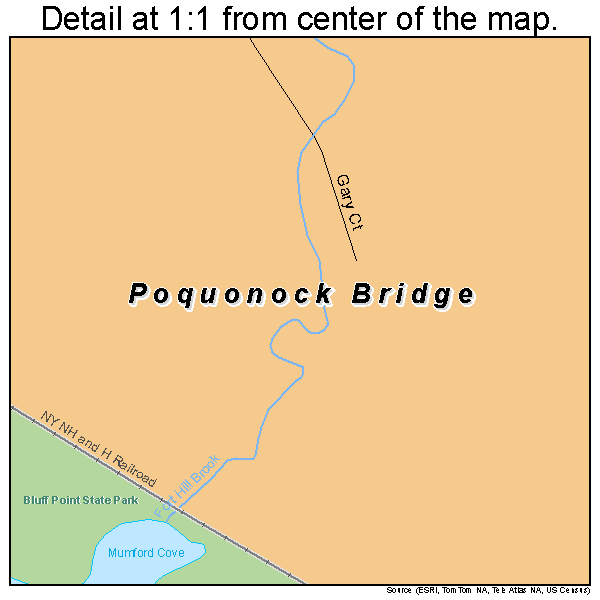 Poquonock Bridge, Connecticut road map detail