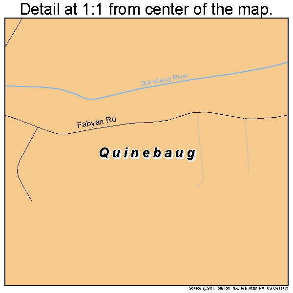 Quinebaug, Connecticut road map detail