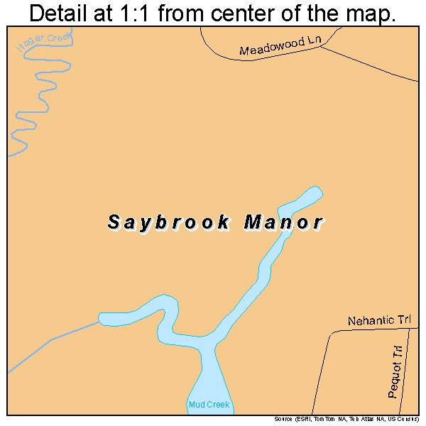 Saybrook Manor, Connecticut road map detail