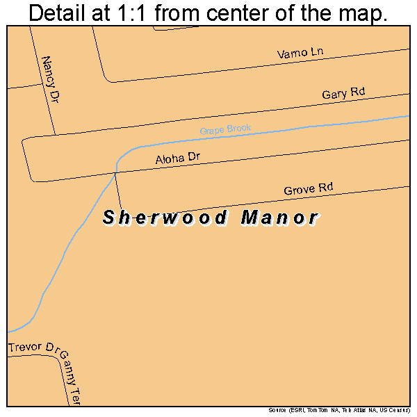 Sherwood Manor, Connecticut road map detail