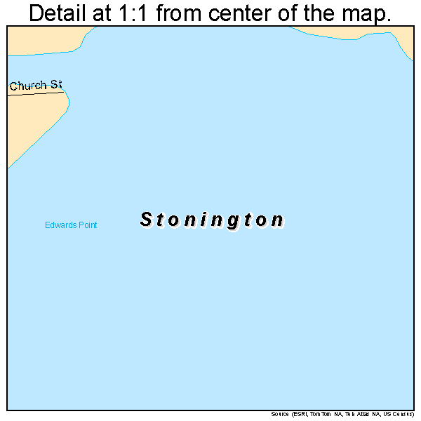 Stonington, Connecticut road map detail