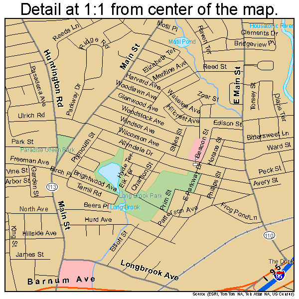 Stratford, Connecticut road map detail