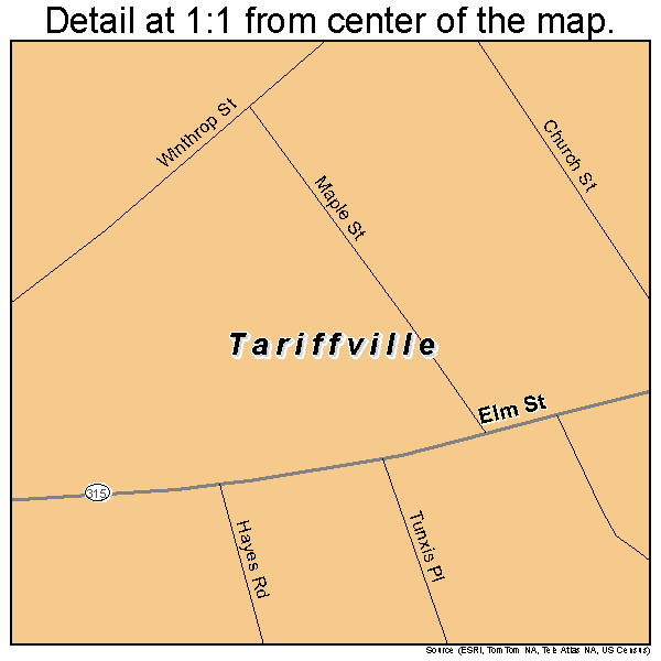 Tariffville, Connecticut road map detail