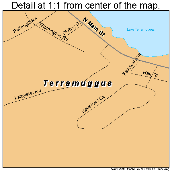 Terramuggus, Connecticut road map detail