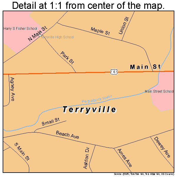 Terryville, Connecticut road map detail