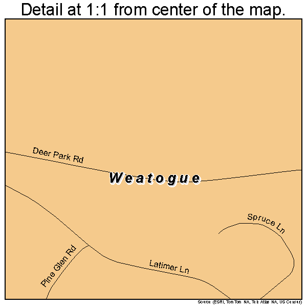 Weatogue, Connecticut road map detail