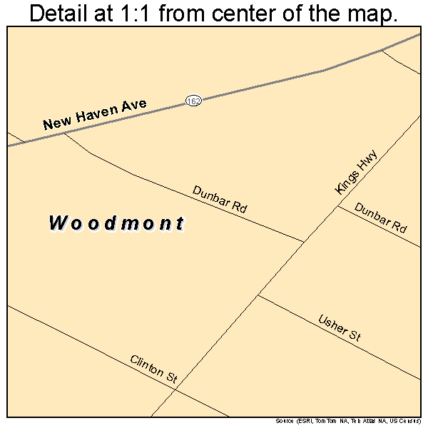 Woodmont, Connecticut road map detail