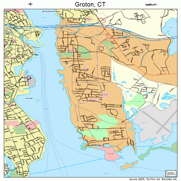 Groton, CT street map